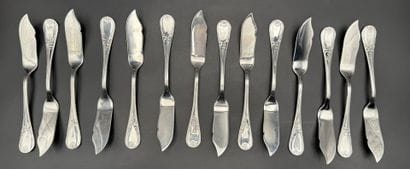 DEGRENNE 
Set of fourteen MARQUISE stainless...