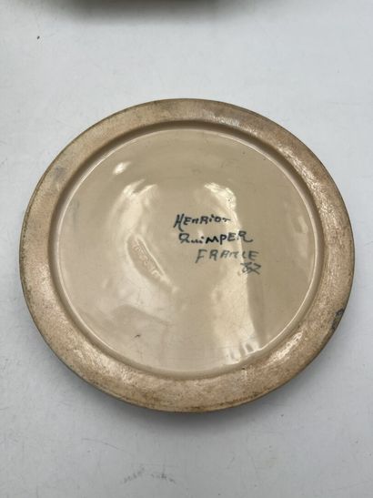 HENRIOT QUIMPER FRANCE. 
Set of six white...