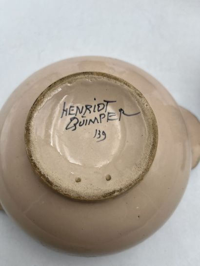 HENRIOT QUIMPER FRANCE. 
Set of six white...