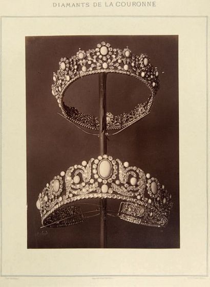 Diamonds of the Crown of France. 1887. Photograph...