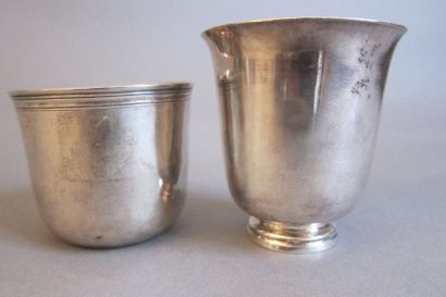 A curon and a small plain silver timpani,...