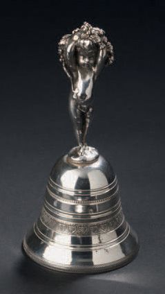Silver bell (950‰) the border with twisted...