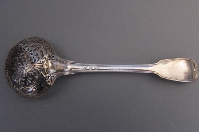 Silver sprinkling spoon model with nets,...
