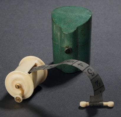 In a green stingray case, tape measure in...