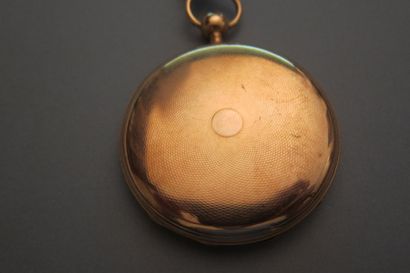 Pocket watch, yellow gold guilloché case...