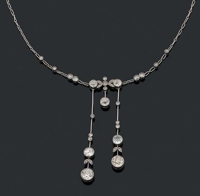 Negligé, Belle Époque necklace in platinum...