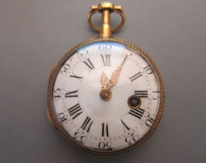 Pocket watch, the case in plain yellow gold...