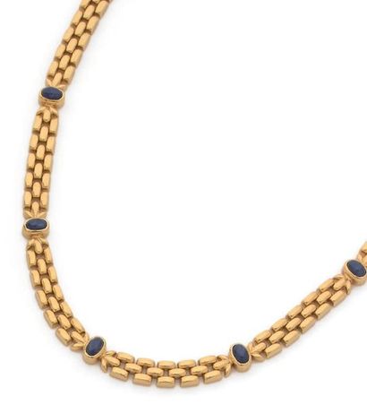 Articulated ribbon necklace with yellow gold...