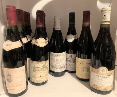 12 bouteilles dont 4 MOULIN-A VENT 1995 de...