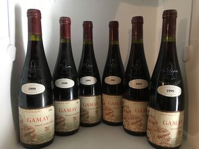 6 bouteilles de GAMAY DE TOURAINE 1999 de...