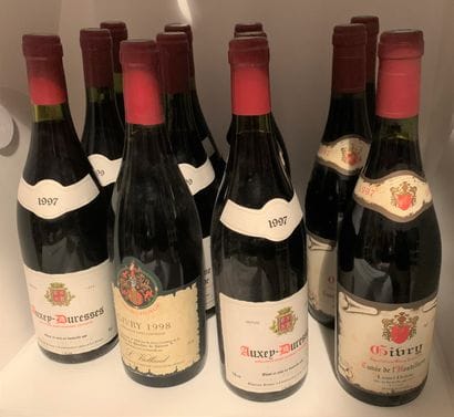 12 bouteilles dont 3 AUXEY-DURESSES 1997...