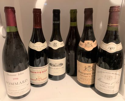 6 bouteilles dont 1 POMMARD 1996 du Domaine...