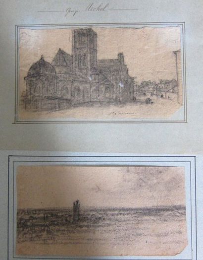 Lot de dessins et aquarelles : 
