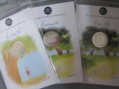 Trois pièces argent de 10 € 