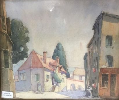 Ecole moderne 

Vue de village.

Aquarelle...
