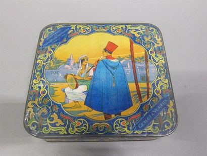 Boîte à biscuits en tôle de fer imprimée...