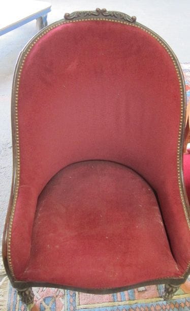 Bergère gondole en acajou, les pieds par...