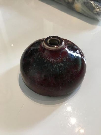 CHINE : Petit godet à eau en porcelaine émaillée...