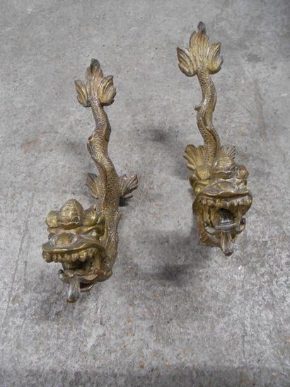 Chine, XIXème siècle
Paire de bronze d'appliques...