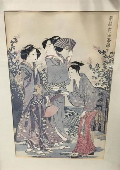 Ensemble de six estampes japonaises.

36...