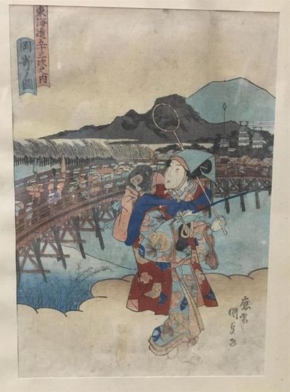 Ensemble de six estampes japonaises.

36...