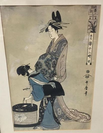 Ensemble de six estampes japonaises.

36...