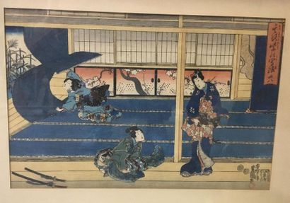 Ensemble de six estampes japonaises.

36...