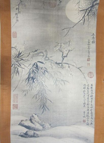 Lot de rouleaux de peintures, estampes Chine

et...