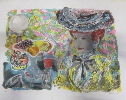 Emile GRAU-SALA (1911-1975)

Femme au café

Lithographie,...