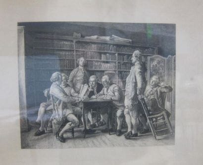 Lot de gravures encadrées.