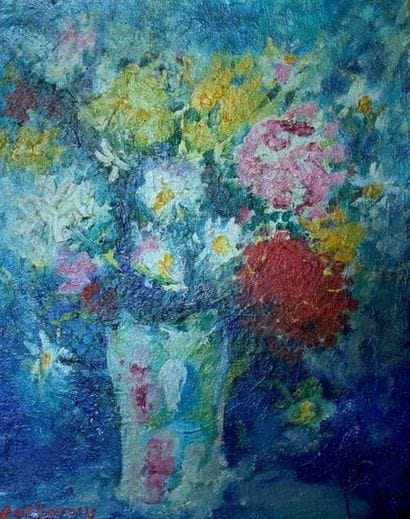 Ecole moderne

Vase de fleurs 

Huile sur...