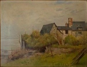 A. HUSTIN (XIX-XX)

Ferme au bord du fleuve

Huile...