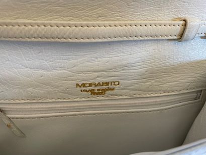 MORABITO

Sac 21 cm, en cuir Autruche blanc,...