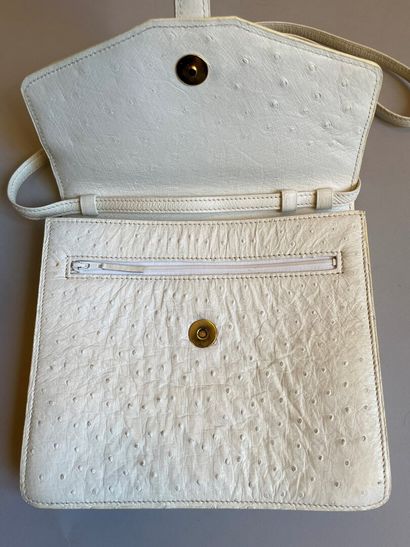 MORABITO

Sac 21 cm, en cuir Autruche blanc,...