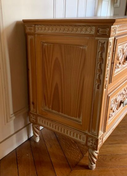 A two drawer chest of drawers, made of partially...
