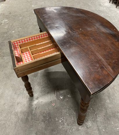 Dining room table with shutters, the legs...