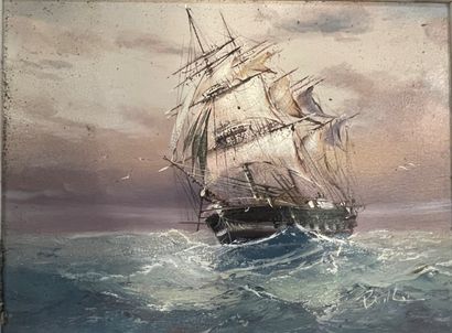 Lot of small paintings: landscapes, seascapes,...