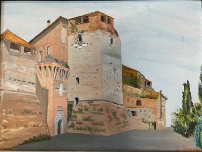 Lot of small paintings: landscapes, seascapes,...