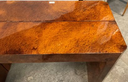 Dining room table console in burr walnut...