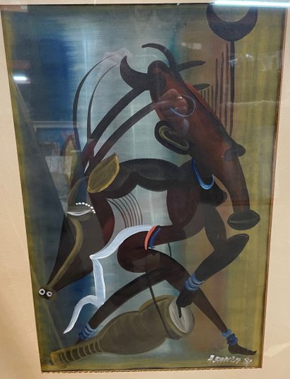 Lot of framed pieces, engravings, pastels...