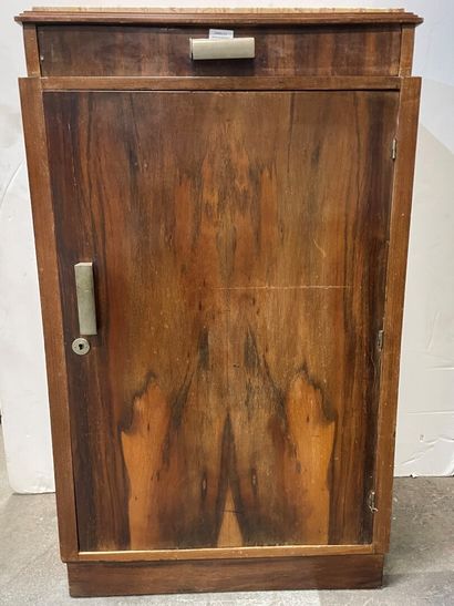 Rosewood veneered jam cupboard with one drawer...