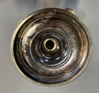 A large four lights silver plated bronze...
