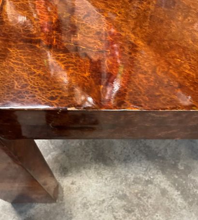 Dining room table console in burr walnut...