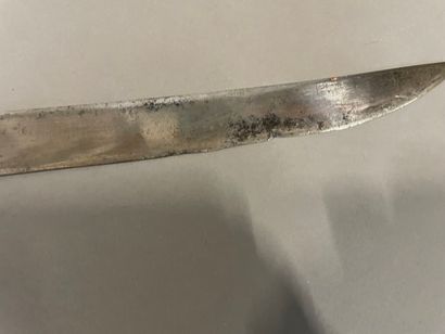 Two swords with fluted brass handles, flat...