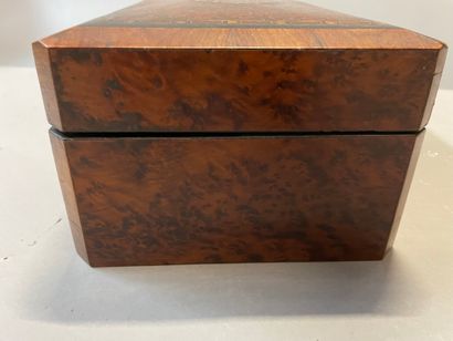 Burr veneer and marquetry case containing...