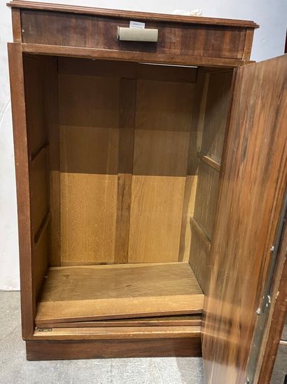 Rosewood veneered jam cupboard with one drawer...