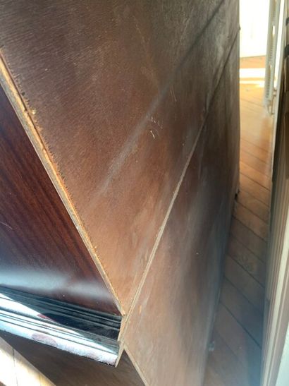 Mahogany bookcase, the upper part glazed,...