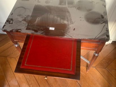 Mahogany writing table with one shelf and...