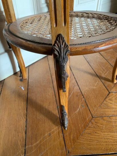 Circular wooden table with inlaid decoration...