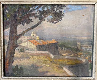 Lot of small paintings: landscapes, seascapes,...
